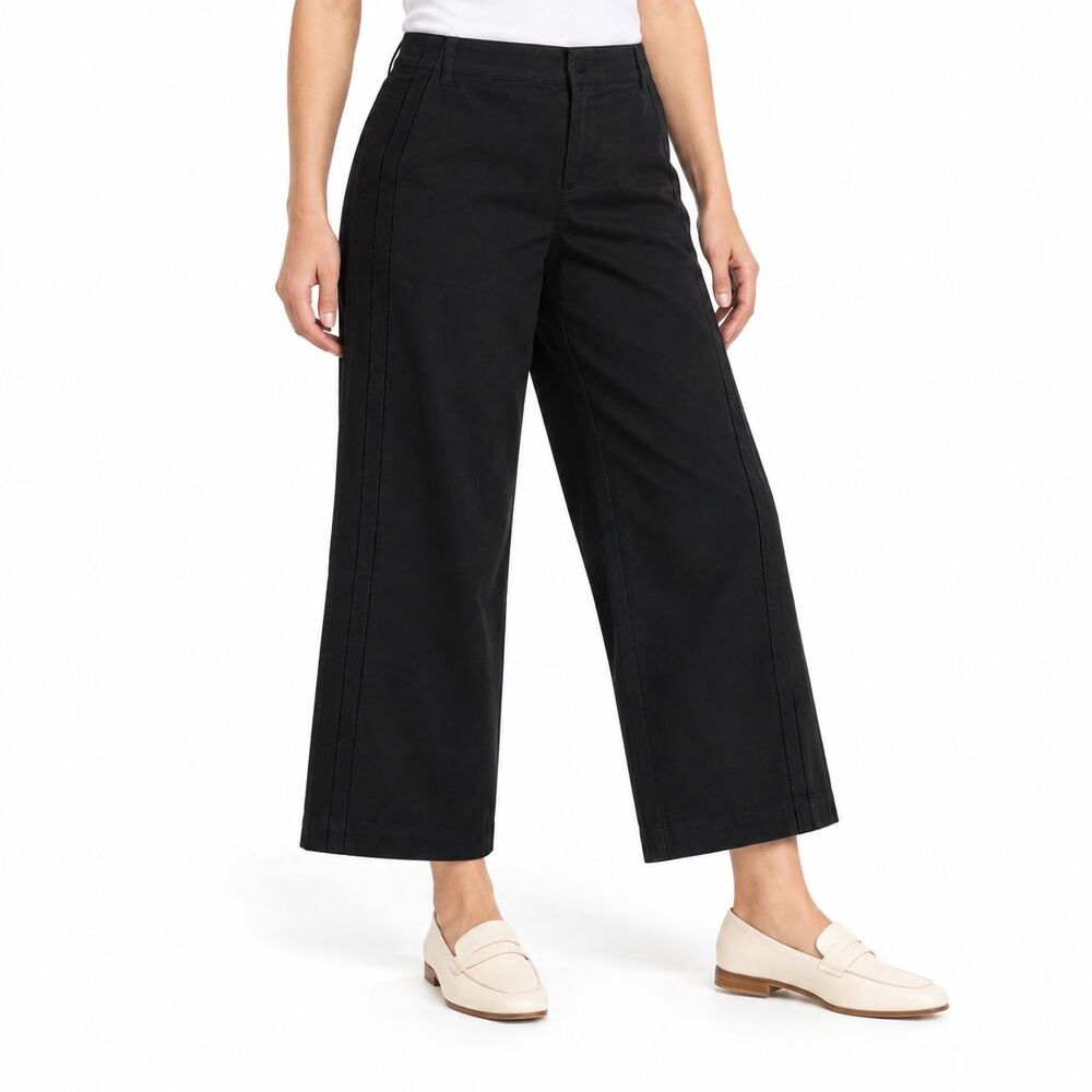 Chico's Women's Black Wide Leg Cropped Pants Size 1.5R US 10R